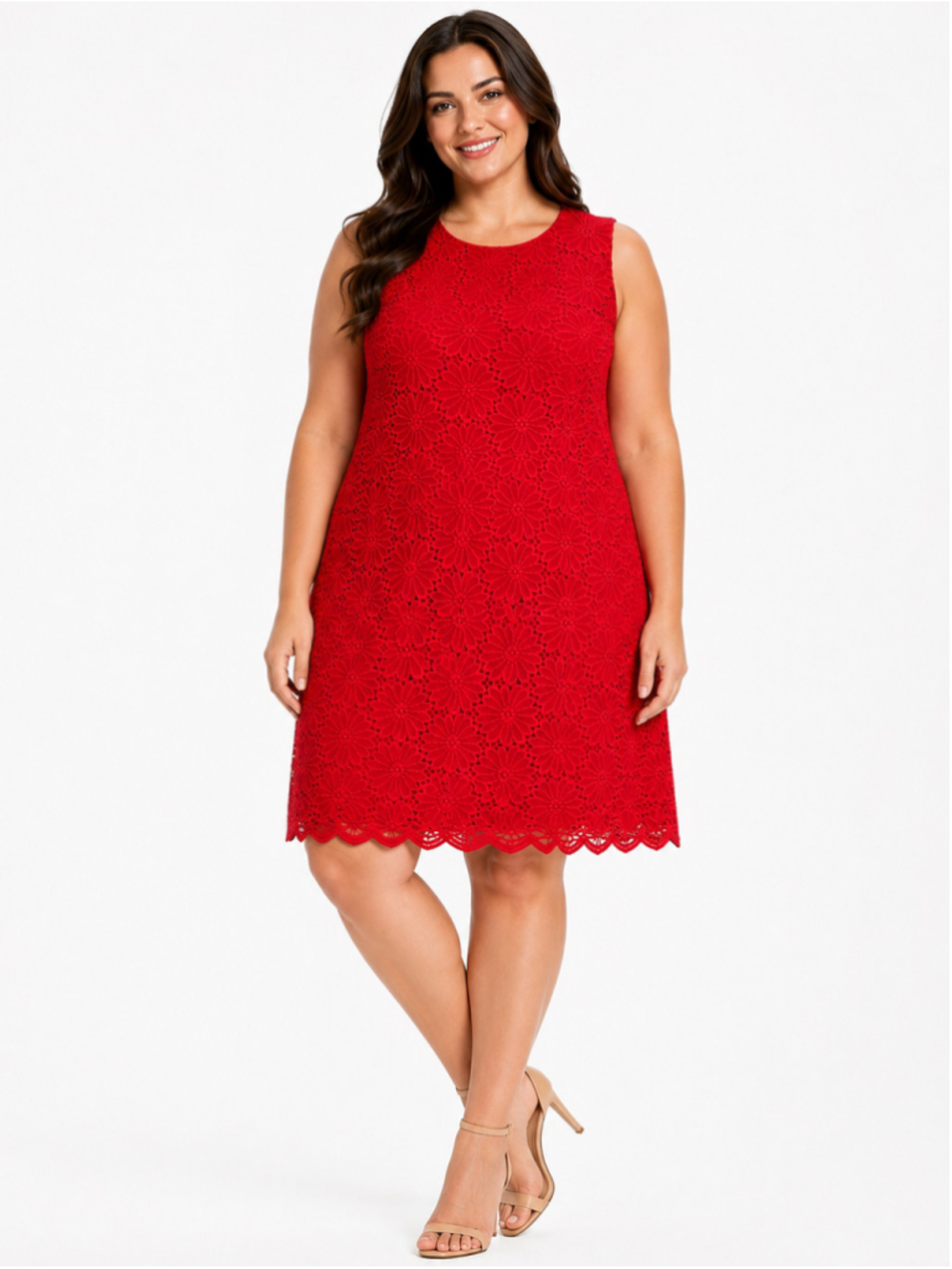 RN Studio Red Lace Mini Dress Size 18 NWT
